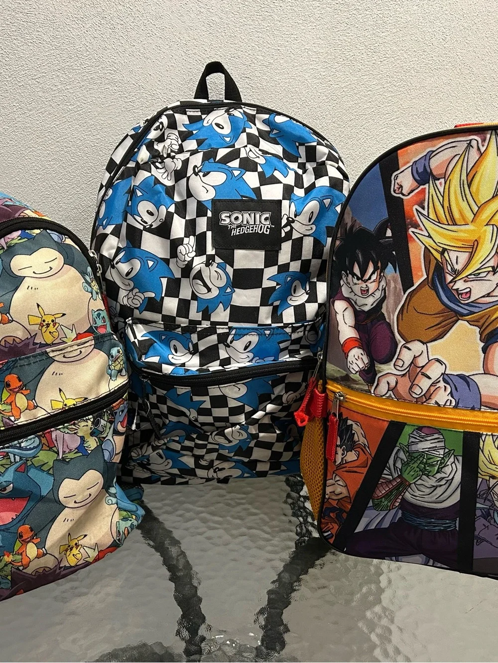 Sonic the Hedgehog Blue Checker Kids Backpack - Official Logo